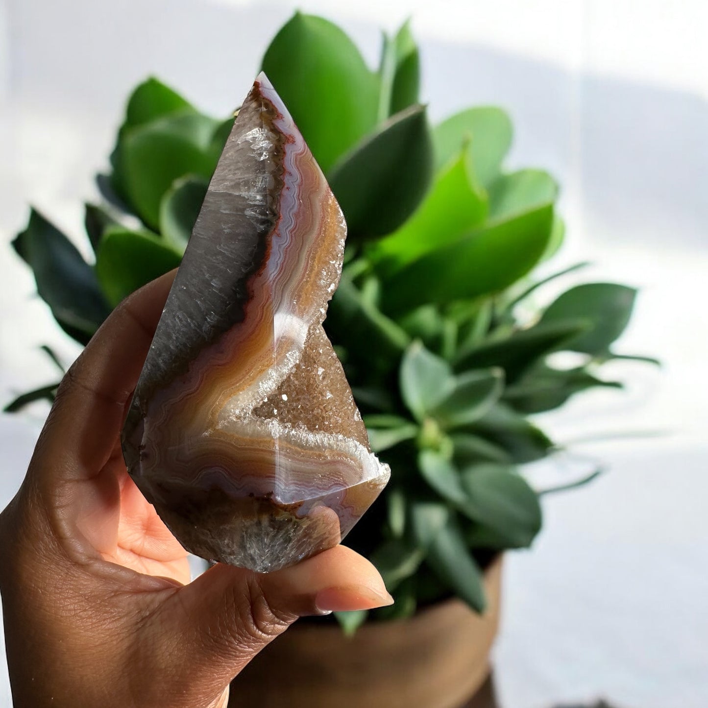 Druzy Agate Flame
