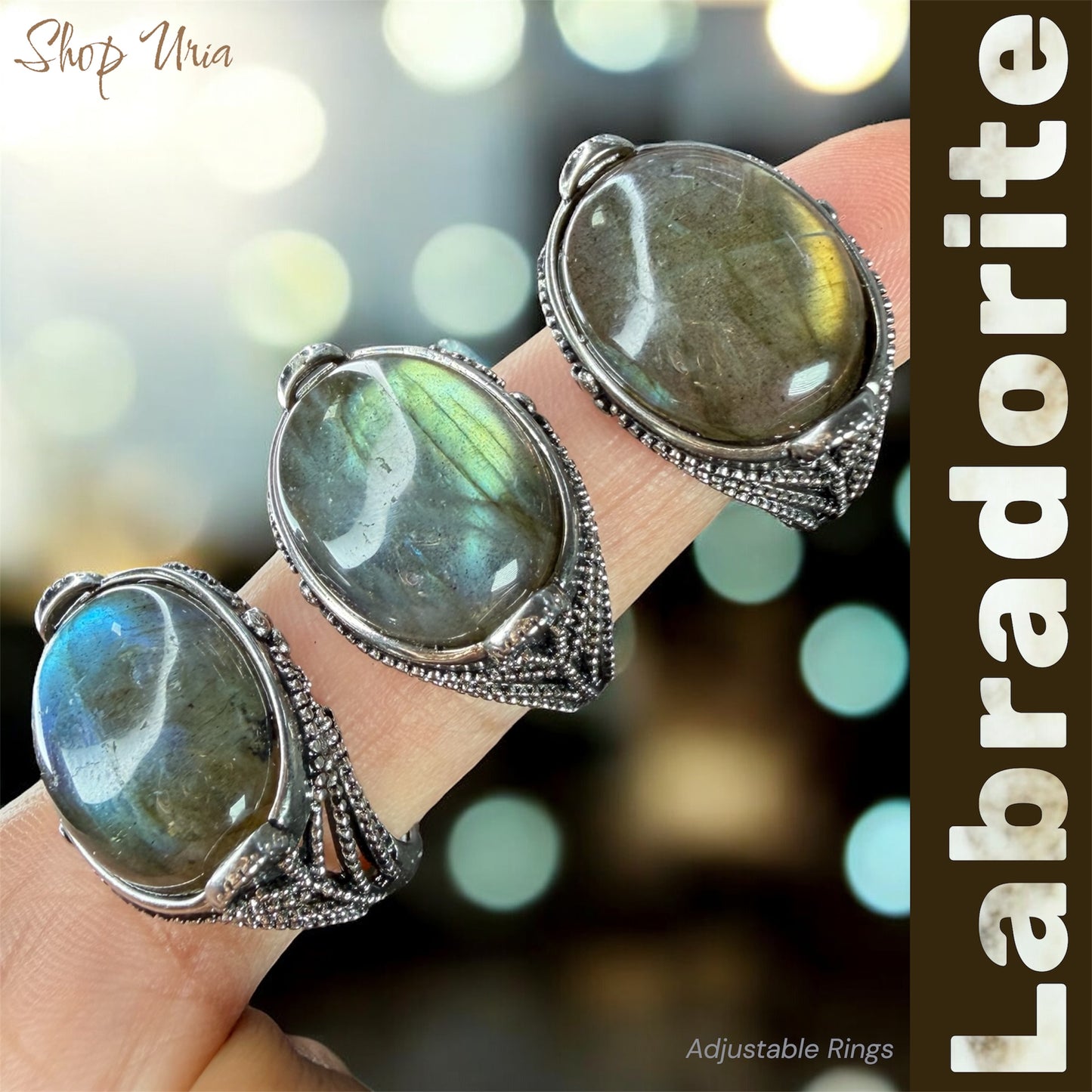 Labradorite Adjustable Ring